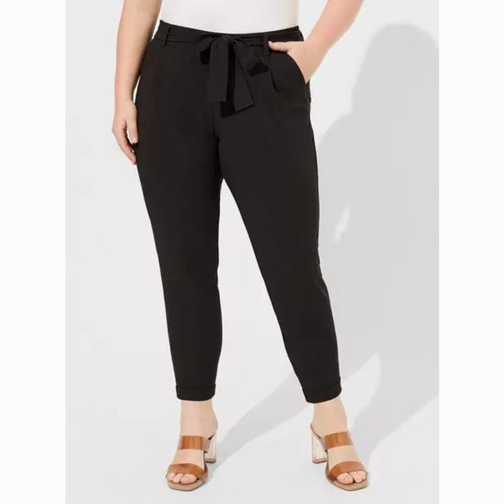 Torrid Studio Refined Crepe Tie Front High Rise Skinny Pants 2 Tall NWT